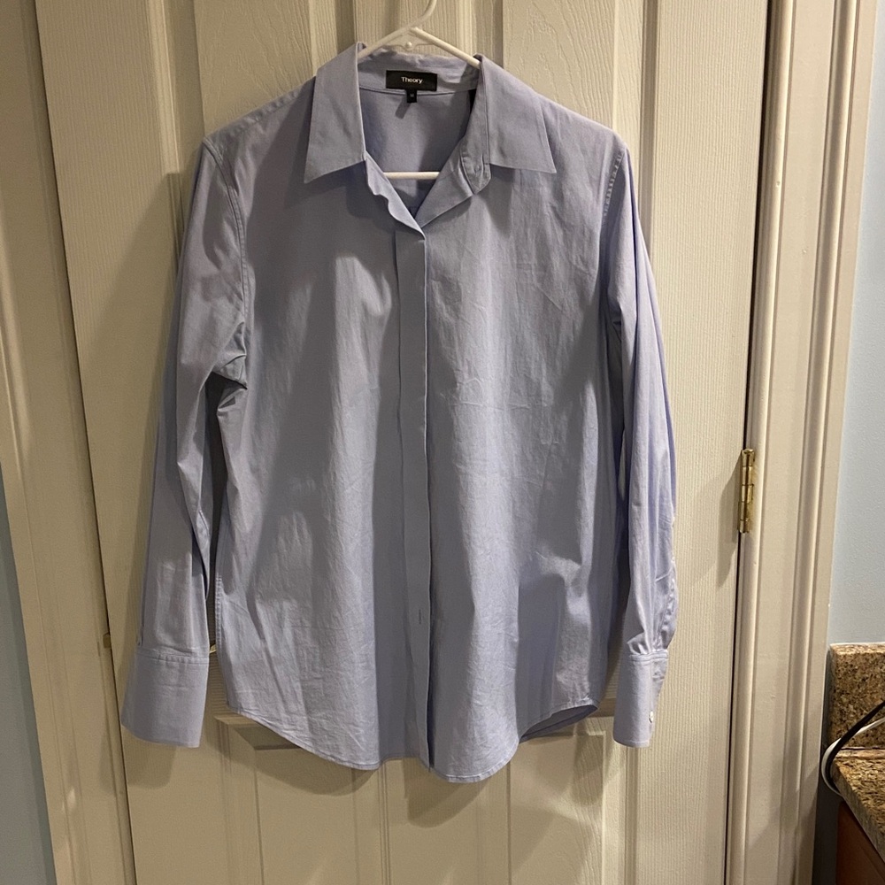 Theory Men's Pale Lavender Button-Down Dress Shirt cotton medium EUC